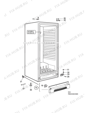 Взрыв-схема холодильника Electrolux ERC37255W - Схема узла C10 Cabinet
